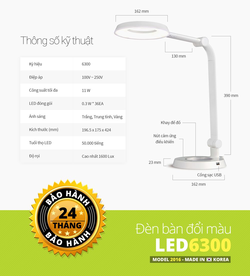 Favorlamp.comĐen-ban-lam-viec-LED-Prism63002 Đèn bàn làm việc cao cấp Hàn Quốc LED Prism 6300WH